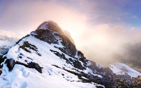 mountain, nature, winter, landscape