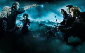 Hermiona Granger, Harry Potter, Lord Voldemort, Lucius Malfoy, Ron Weasley