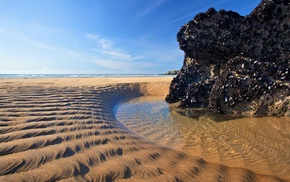 water, sand, nature