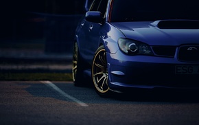 STI, Subaru Impreza, blue, car