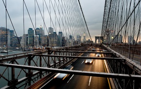 cityscape, bridge, city, car