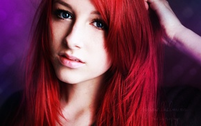 colorized photos, blue eyes, redhead, girl, Sofia Wilhelmina, face