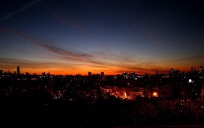 sunset, city