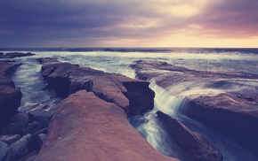 rock, sea, nature