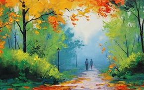 path, Graham Gercken, painting, fall, nature