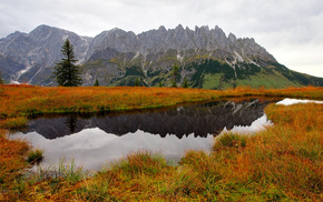 lake, autumn, water, nature, mountain