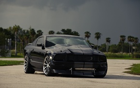 black, sky, cars, mustang, Ford