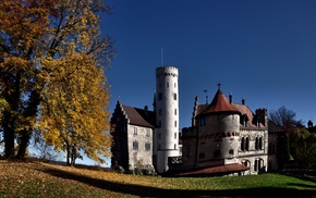 leaves, autumn, castle