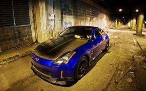 street, cars, blue