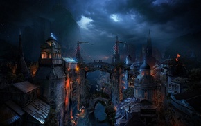 fantasy art, cityscape