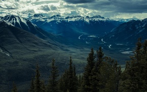 Banff, mountain, forest, landscape