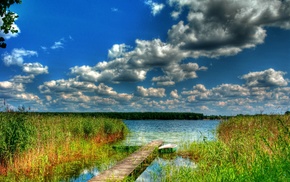 lake, HDR, nature