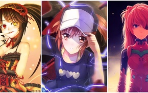 FateZero, Date A Live, anime girls, Fate Series, Strength Black Rock Shooter, multiple display