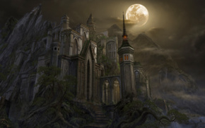 castle, moon
