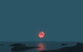 sea, moonlight