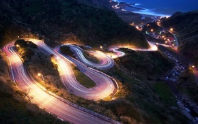 long exposure, mountain, street