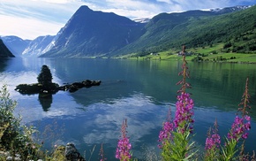 landscape, lake, mountain, nature