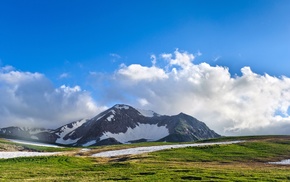 sky, nature, mountain, landscape, clouds