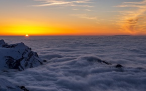 landscape, clouds, mountain