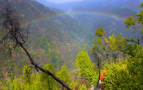 rainbow, mountain, nature