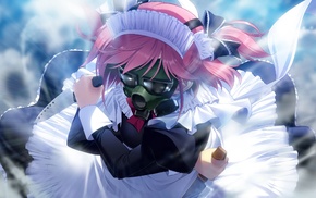 Komine Sachi, knife, gas masks, pink hair, visual novel, Grisaia no Kajitsu