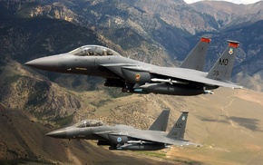 jets, military aircraft, airplane, F, 15 Eagle