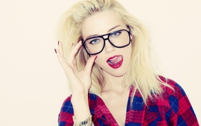 blonde, glasses, Hipster Photography