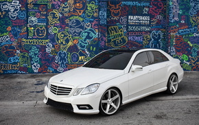 wheels, wall, Mercedes-Benz, white, cars