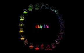 circle, internet, black background, colorful, humor, life