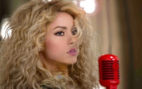 lips, Shakira, blonde, girls, long hair