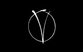 minimalism, V for Vendetta, black, white, logo, movies