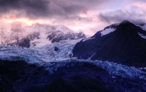 snow, clouds, winter