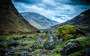 moss, mountain, nature, stones, landscape