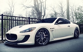 Maserati, white, sports car