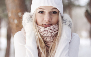 girl, girls, snow, forest