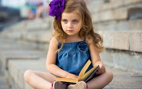 little girl, books