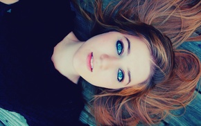 blue eyes, redhead