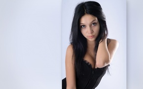 girl, model, simple background