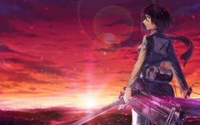 Mikasa Ackerman, anime girls, Shingeki no Kyojin, anime