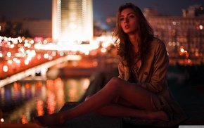 city, sitting, girl