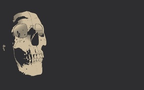 skull, minimalism, simple background