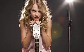 face, guitar, Taylor Swift, hair, music