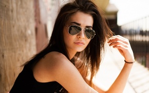 girl, glasses, model