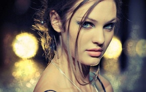 face, girl, blue eyes, brunette