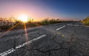 road, sunlight