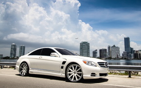 airplane, white, clouds, wheels, cars