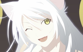Sawarineko, Monogatari Series, anime, anime girls, cat, Hanekawa Tsubasa