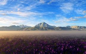 nature, clouds, mist, photoshop, mountain