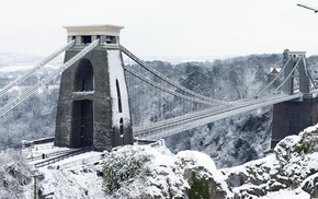 snow, bridge