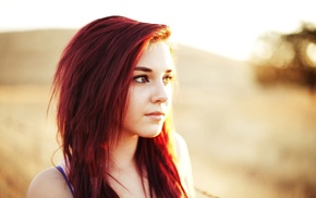 girl, sunset, redhead